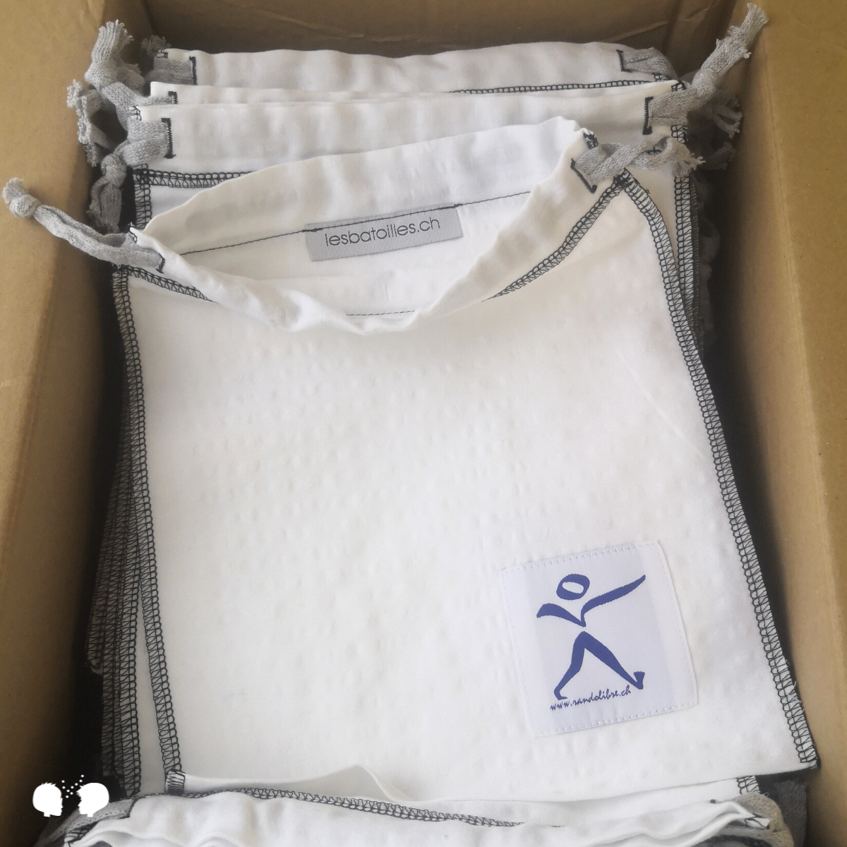 sac à vrac en coton recyclé upcyclé revalorisé personnalisable logo entreprise cadeau entreprise pic-nic gouter